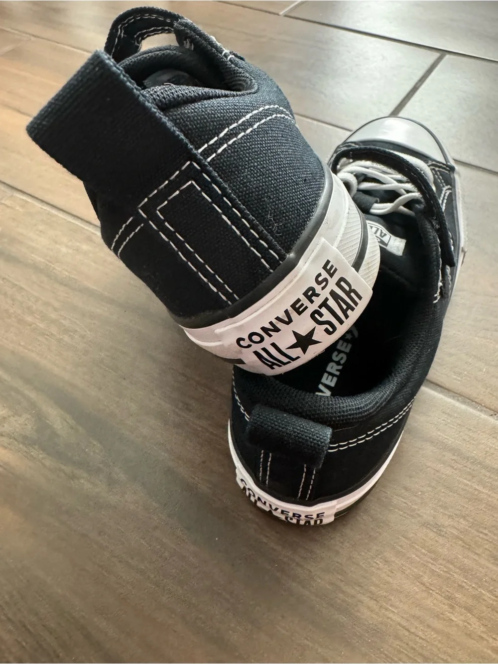 Converse all star/ Kids youth Black Canvas Sneakers with White Trim